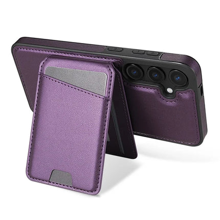 For Samsung Galaxy A55 5G Case Compatible with MagSafe Detachable Card Holder Kickstand Leather Phone Back Cover