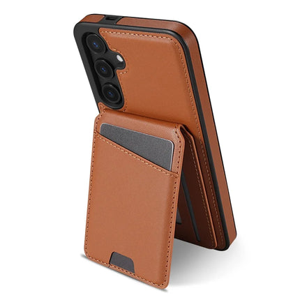 For Samsung Galaxy A55 5G Case Compatible with MagSafe Detachable Card Holder Kickstand Leather Phone Back Cover
