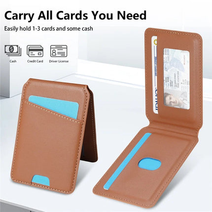 For Samsung Galaxy A55 5G Case Compatible with MagSafe Detachable Card Holder Kickstand Leather Phone Back Cover