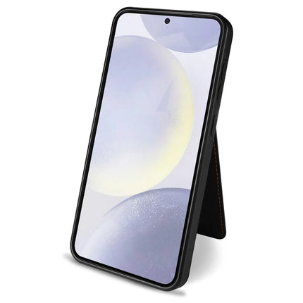 For Samsung Galaxy A55 5G Case Compatible with MagSafe Detachable Card Holder Kickstand Leather Phone Back Cover