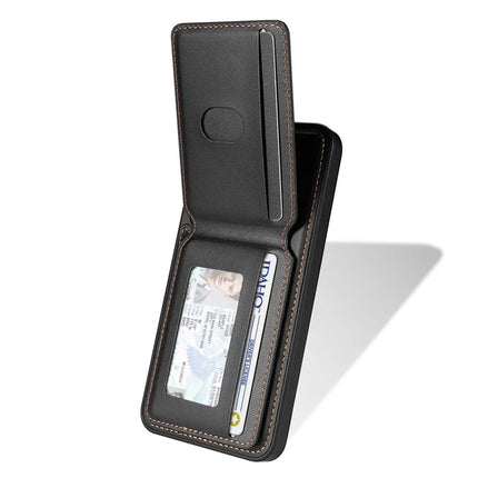 For Samsung Galaxy A55 5G Case Compatible with MagSafe Detachable Card Holder Kickstand Leather Phone Back Cover