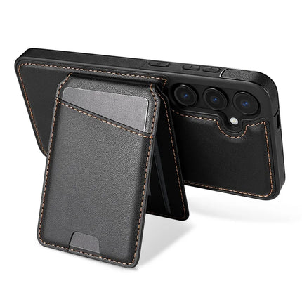 For Samsung Galaxy A55 5G Case Compatible with MagSafe Detachable Card Holder Kickstand Leather Phone Back Cover