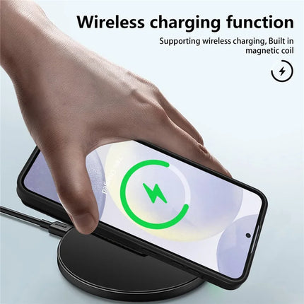 For Samsung Galaxy A55 5G Case Compatible with MagSafe Detachable Card Holder Kickstand Leather Phone Back Cover