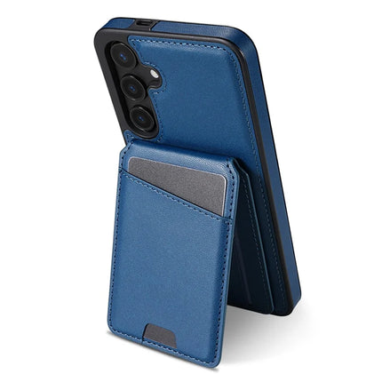 For Samsung Galaxy A55 5G Case Compatible with MagSafe Detachable Card Holder Kickstand Leather Phone Back Cover