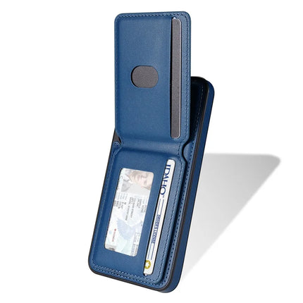 For Samsung Galaxy A55 5G Case Compatible with MagSafe Detachable Card Holder Kickstand Leather Phone Back Cover