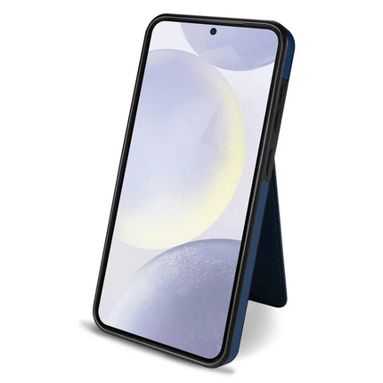 For Samsung Galaxy A55 5G Case Compatible with MagSafe Detachable Card Holder Kickstand Leather Phone Back Cover