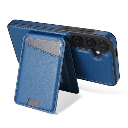 For Samsung Galaxy A55 5G Case Compatible with MagSafe Detachable Card Holder Kickstand Leather Phone Back Cover