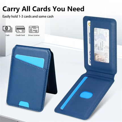 For Samsung Galaxy A55 5G Case Compatible with MagSafe Detachable Card Holder Kickstand Leather Phone Back Cover