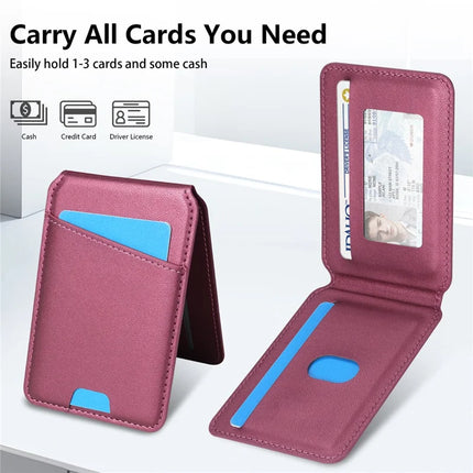 For Samsung Galaxy A55 5G Case Compatible with MagSafe Detachable Card Holder Kickstand Leather Phone Back Cover