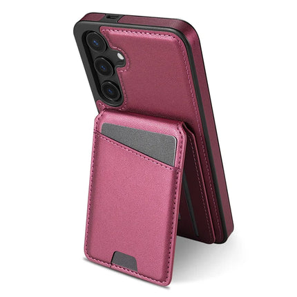 For Samsung Galaxy A16 4G / 5G Case Compatible with MagSafe Detachable Card Holder Kickstand Leather Phone Back Cover