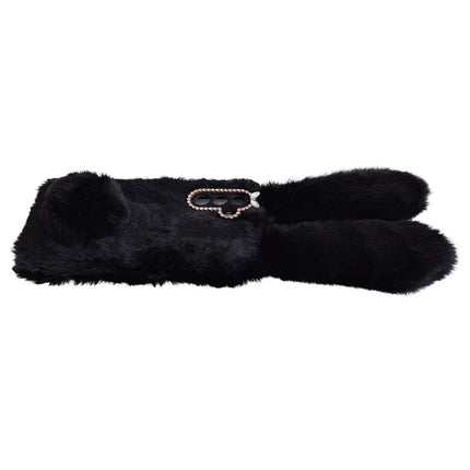 For Samsung Galaxy A36 5G Case Bunny Ears Furry Soft TPU Protective Phone Cover