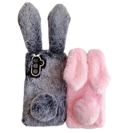 For Samsung Galaxy A36 5G Case Bunny Ears Furry Soft TPU Protective Phone Cover