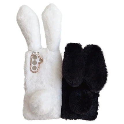 For Samsung Galaxy A36 5G Case Bunny Ears Furry Soft TPU Protective Phone Cover