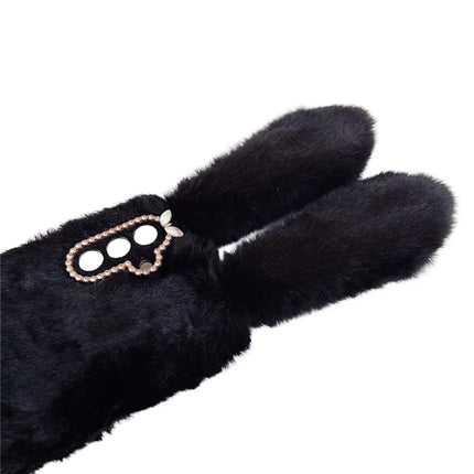 For Samsung Galaxy A36 5G Case Bunny Ears Furry Soft TPU Protective Phone Cover