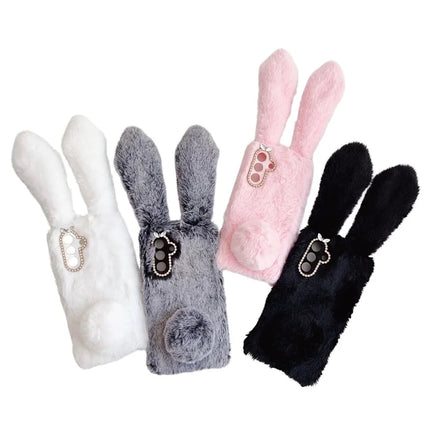 For Samsung Galaxy A36 5G Case Bunny Ears Furry Soft TPU Protective Phone Cover