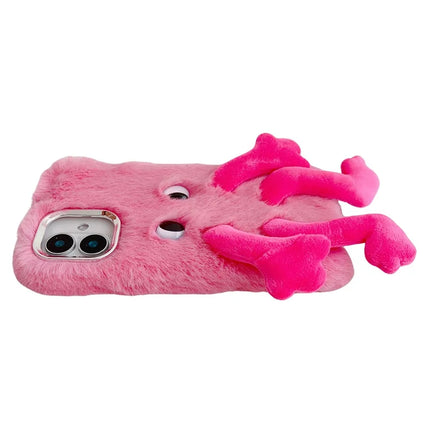 For iPhone 16 Plus Fluffy Phone Case Long Leg Expressive Eye TPU Mobile Cover