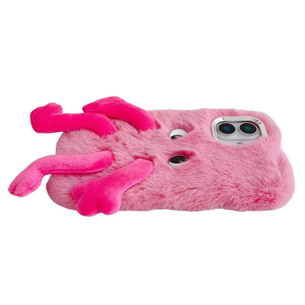 For iPhone 16 Plus Fluffy Phone Case Long Leg Expressive Eye TPU Mobile Cover
