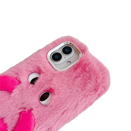 For iPhone 16 Plus Fluffy Phone Case Long Leg Expressive Eye TPU Mobile Cover