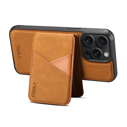 ESEBLE E2 For iPhone 15 Pro Max Magnetic Case RFID Blocking Retro Leather Back Cover with Detachable Card Holder