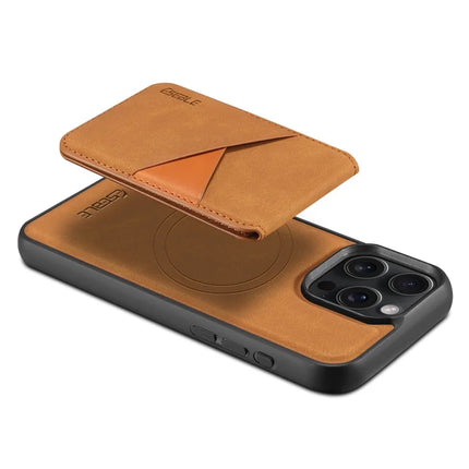 ESEBLE E2 For iPhone 15 Pro Max Magnetic Case RFID Blocking Retro Leather Back Cover with Detachable Card Holder