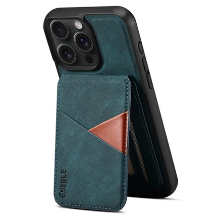 ESEBLE E2 For iPhone 16 Pro Max Magnetic Case RFID Blocking Retro Leather Back Cover with Detachable Card Holder