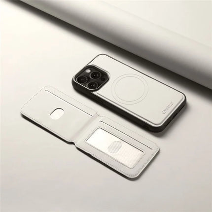 ESEBLE E3 For iPhone 16 Pro Max Magnetic Case with Detachable Card Holder Leather + TPU RFID Blocking Phone Cover