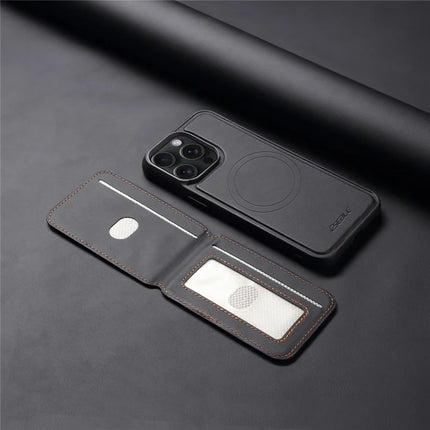 ESEBLE E3 For iPhone 16 Pro Max Magnetic Case with Detachable Card Holder Leather + TPU RFID Blocking Phone Cover