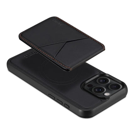 ESEBLE E3 For iPhone 16 Pro Magnetic Case with Detachable Card Holder Leather + TPU RFID Blocking Phone Cover
