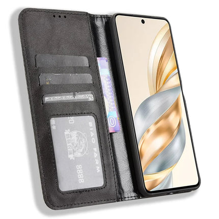 For Honor X9c Smart 5G / X60 5G Leather Case Wallet Stand Retro Texture Phone Cover