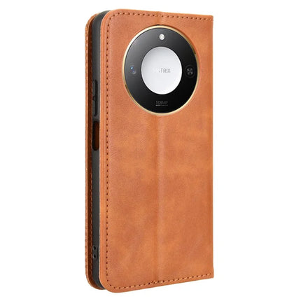 For Honor X9c Smart 5G / X60 5G Leather Case Wallet Stand Retro Texture Phone Cover