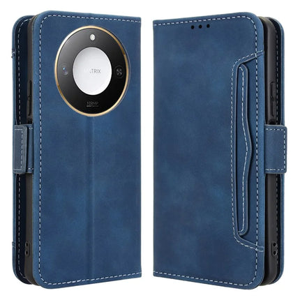 For Honor X9c Smart 5G / X60 5G Leather Case Phone Wallet Cover with Multiple Card Slots - Blue