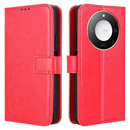 For Honor X60 5G / X9c Smart 5G Case Crazy Horse Texture PU Leather Phone Wallet Cover - Red