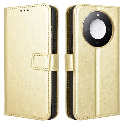 For Honor X60 5G / X9c Smart 5G Case Crazy Horse Texture PU Leather Phone Wallet Cover - Gold