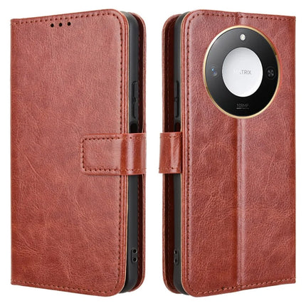 For Honor X60 5G / X9c Smart 5G Case Crazy Horse Texture PU Leather Phone Wallet Cover - Brown