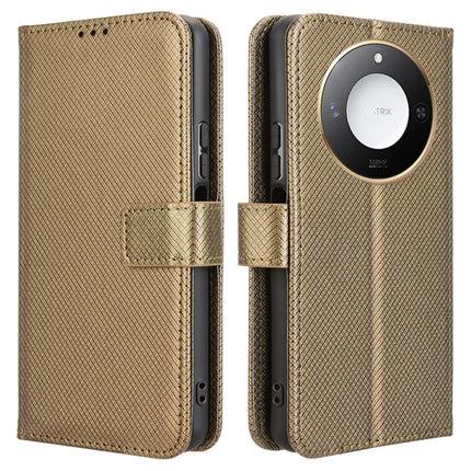 For Honor X60 5G / X9c Smart 5G Case PU Leather Diamond Texture Wallet Phone Cover - Brown