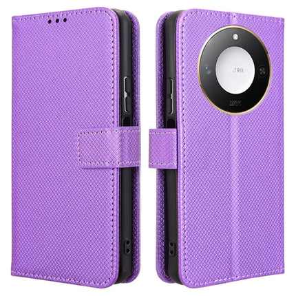 For Honor X60 5G / X9c Smart 5G Case PU Leather Diamond Texture Wallet Phone Cover - Purple