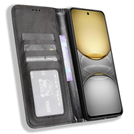 For Realme C75 Leather Case Wallet Stand Retro Texture Phone Cover