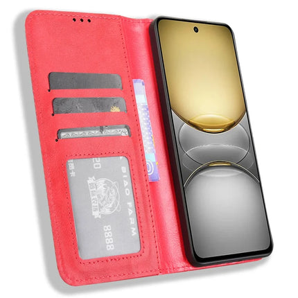 For Realme C75 Leather Case Wallet Stand Retro Texture Phone Cover