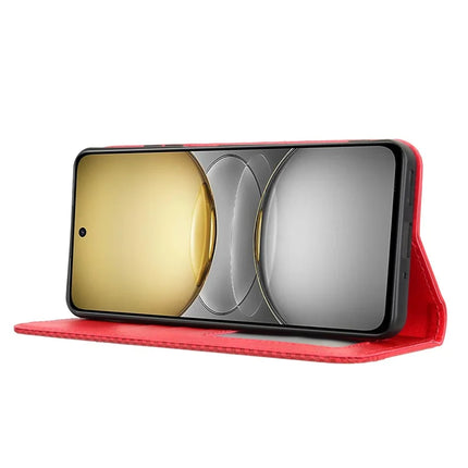 For Realme C75 Leather Case Wallet Stand Retro Texture Phone Cover