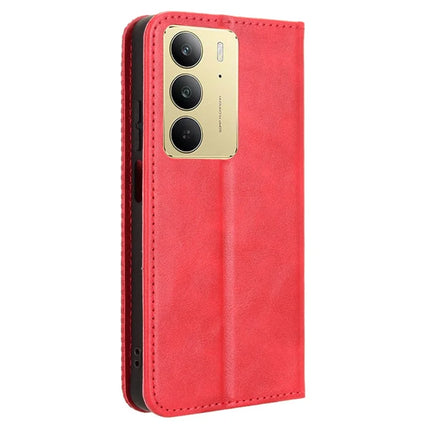 For Realme C75 Leather Case Wallet Stand Retro Texture Phone Cover