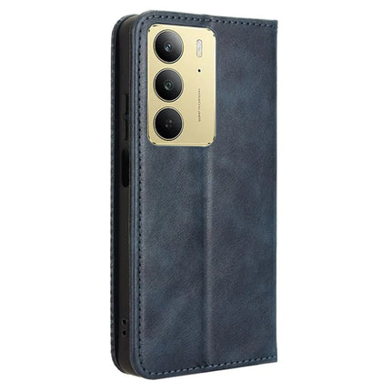 For Realme C75 Leather Case Wallet Stand Retro Texture Phone Cover