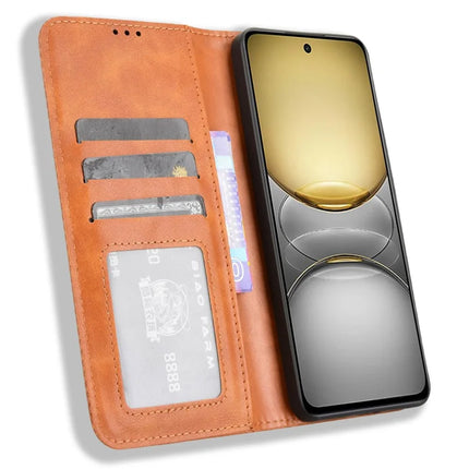 For Realme C75 Leather Case Wallet Stand Retro Texture Phone Cover