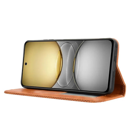 For Realme C75 Leather Case Wallet Stand Retro Texture Phone Cover