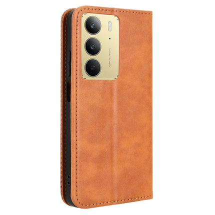 For Realme C75 Leather Case Wallet Stand Retro Texture Phone Cover
