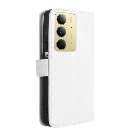 For Realme C75 Case PU Leather Diamond Texture Wallet Phone Cover