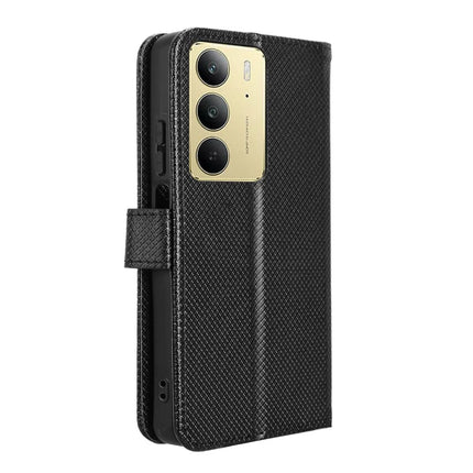For Realme C75 Case PU Leather Diamond Texture Wallet Phone Cover