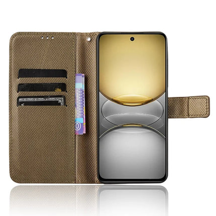 For Realme C75 Case PU Leather Diamond Texture Wallet Phone Cover