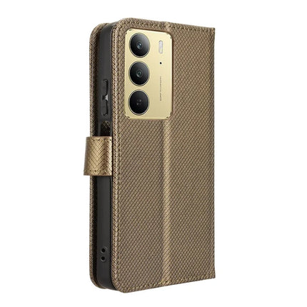 For Realme C75 Case PU Leather Diamond Texture Wallet Phone Cover
