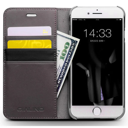 QIALINO Genuine Cow Leather Case for iPhone 16e / SE (2020) / 8 / 7 Phone Wallet Cover