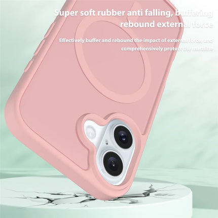 For iPhone 16 Plus Compatible with MagSafe TPU Frame Acrylic Back Phone Cover Skin Touch
